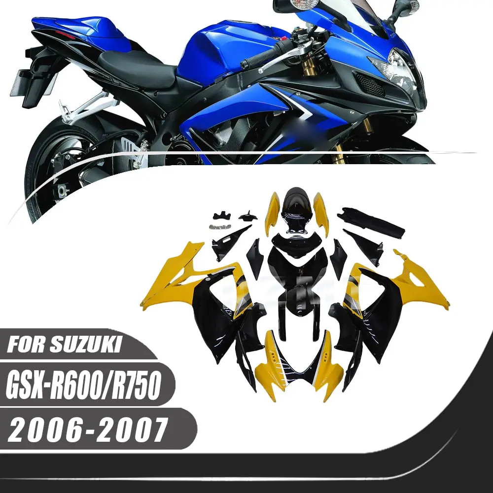 

Обтекатель для мотоцикла Suzuki GSXR600 GSXR750 2006-2007, комплект кузова, декоративная пластиковая защитная пластина, аксессуары, оболочка