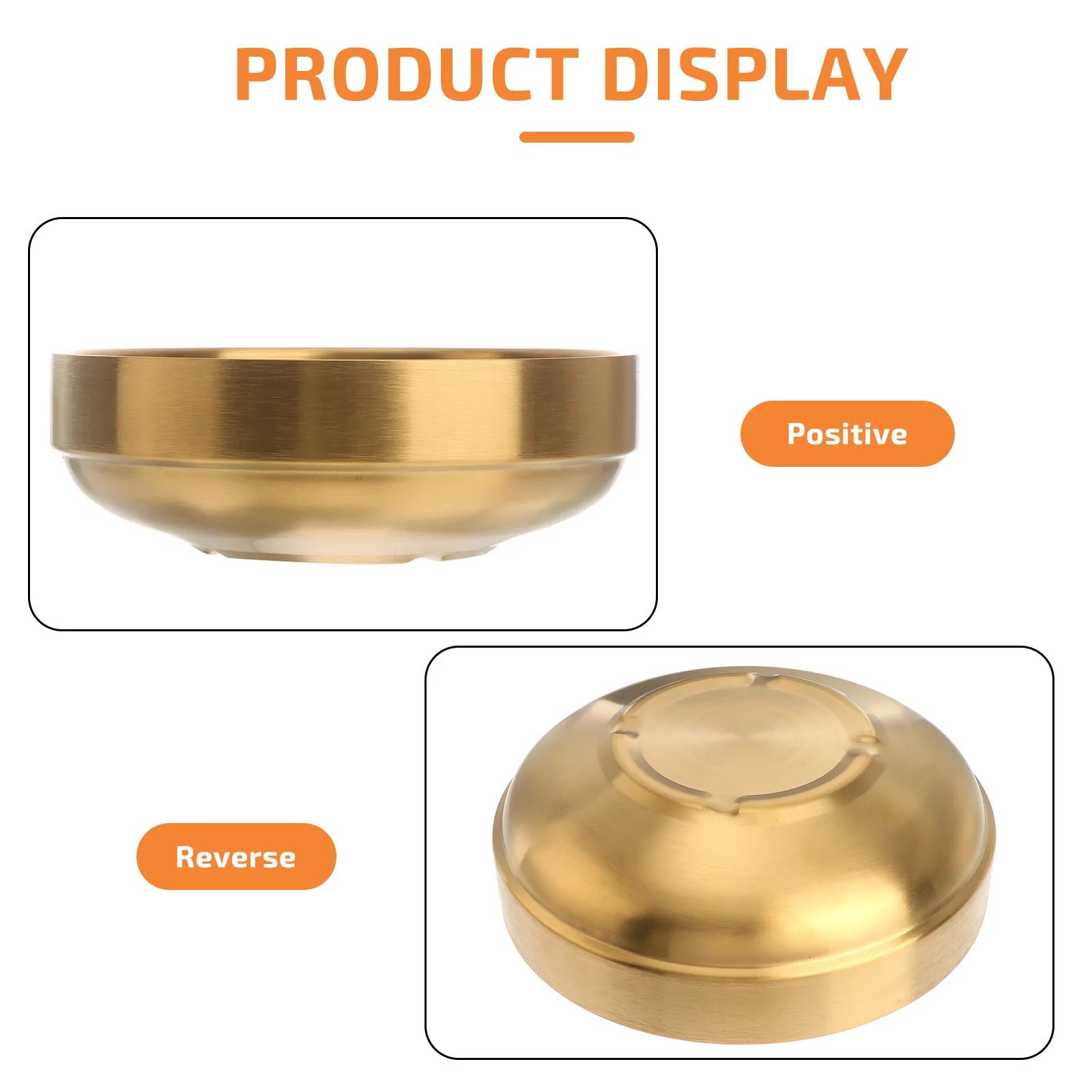 

19cm 304 Stainless Steel Double Insulated Thick Soup Bowl Proof Stable for Hot Cold Foods Metal Snack Bowl