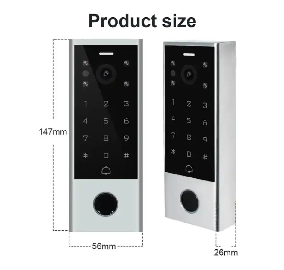 IP65 Weatherproof Tuya Two Ways Intercom Access Control Wired Color Video Door Phone / Video Door Bell intercom for Villa