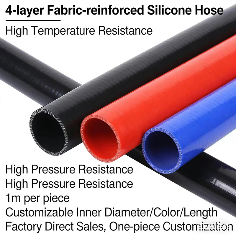 

ID16-100mm Reinforced High Temp Straight Silicone Hose Intercooler Tube Pipe Coolant Hose Air Intake Pipe Water Hose Red Blue