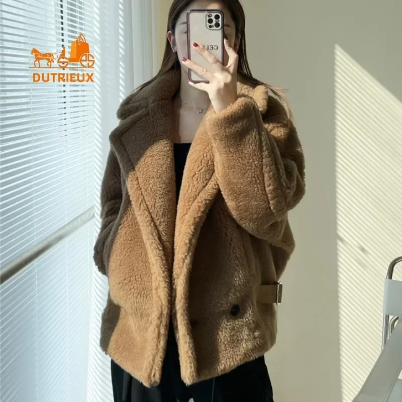 Top Quality New Teddy Short Women\'s Coat,88% Camel Velvet 12% Mulberry Silk,Winter Women Camel Teddy Jacket,Winter Clothes Women