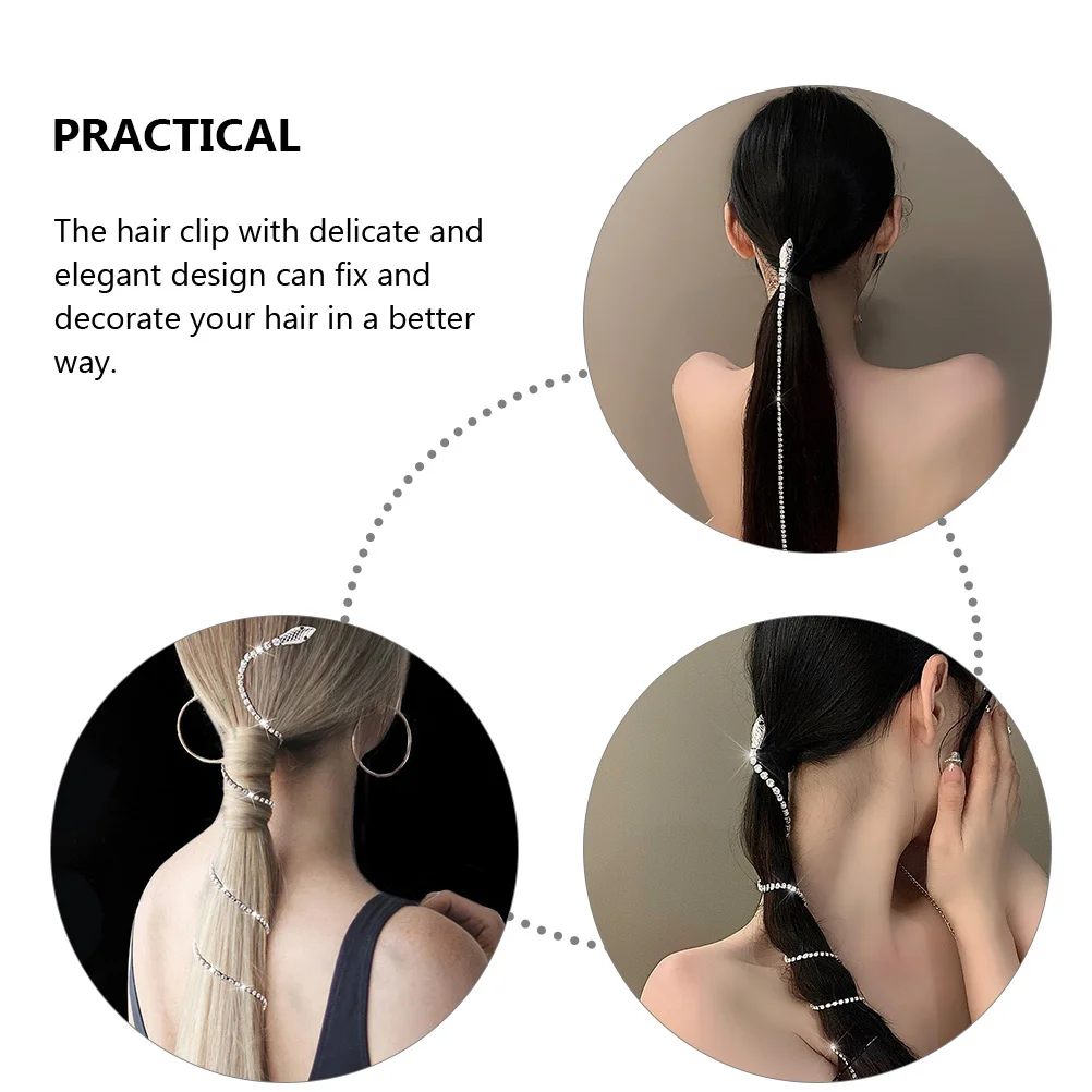 

Snake Tassel Clip Shiny Long Hair Chain Barrette For Women Party Wedding Hair Accessory Ponytail Holder Fashion Headdress