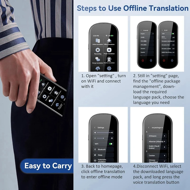 Language Translator, 138+ Languages Translation In Real Time Voice Translator Device For Learning Travel Business