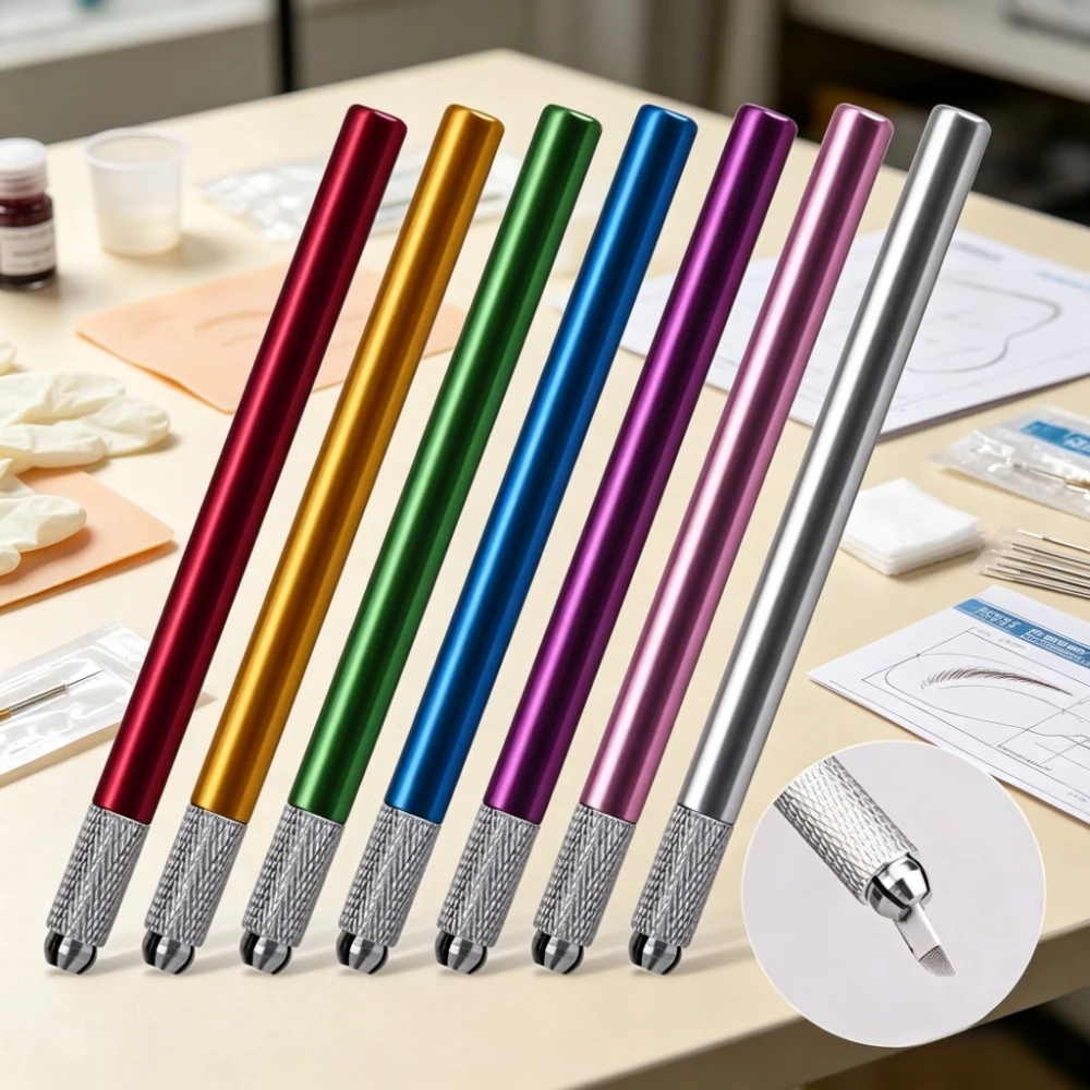 Tattoo Pen Manual Microblading Pen for Embroidery Needle Blade Tattoo Permanent Makeup Eyebrow Pen Eyebrow Lip Tattoo Tools 1pcs