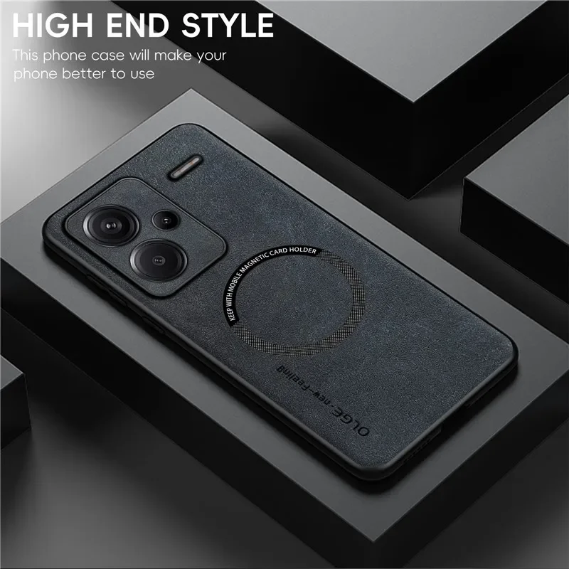 Magnetic Retro Leather Case For Xiaomi Redmi Note 13 Pro Plus Redmi Note13 Pro+ 5G Wireless Charging Phone Case Cover