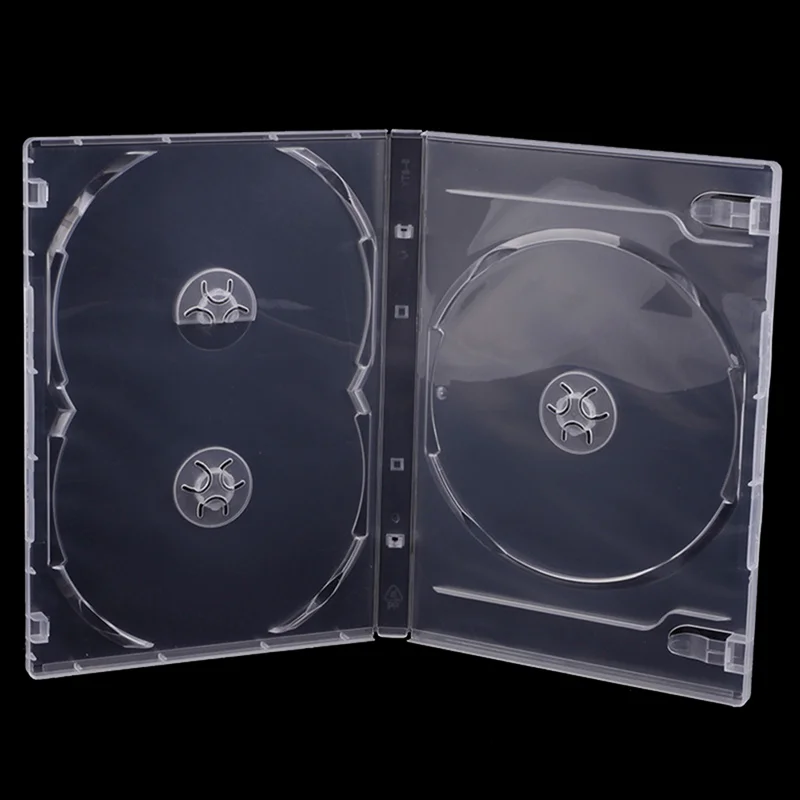 1Pcs Square PP Plastic Transparent Bottom CD Box Empty CD Case Milky CD Case Capacity 3 Discs