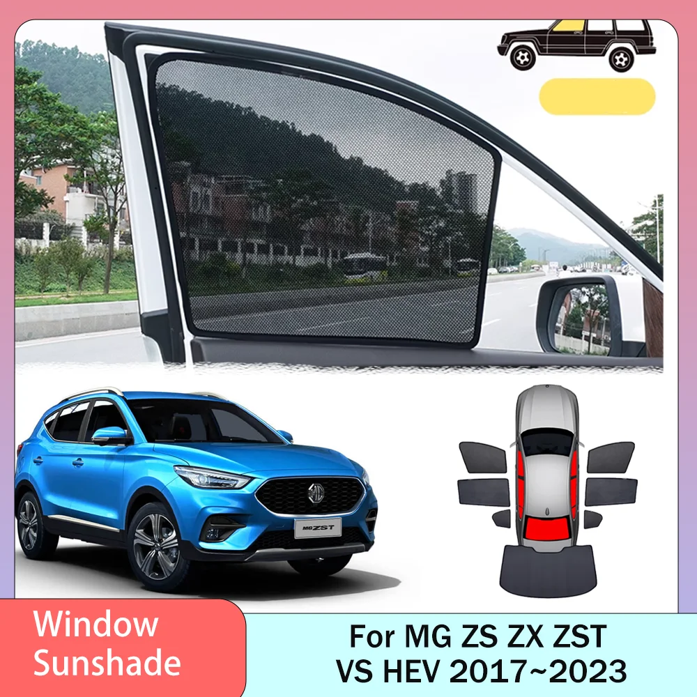 

Для MG ZS ZX ZST VS HEV 2017 ~ 2023 2018 2019 2020 2021 2022 автомобильный магнитный сетчатый солнцезащитный козырек для конфиденциальности, солнцезащитный козырек на боковое окно, защитные аксессуары