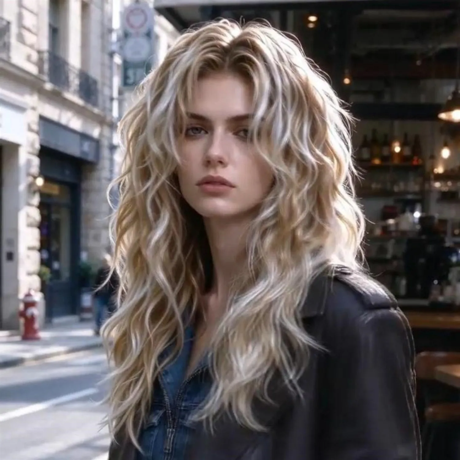 Messy Wave Wig 20 Inch Sand Blonde With Platinum Highlights Heat Resistant Synthetic Fiber Wig For Women, Role Playing