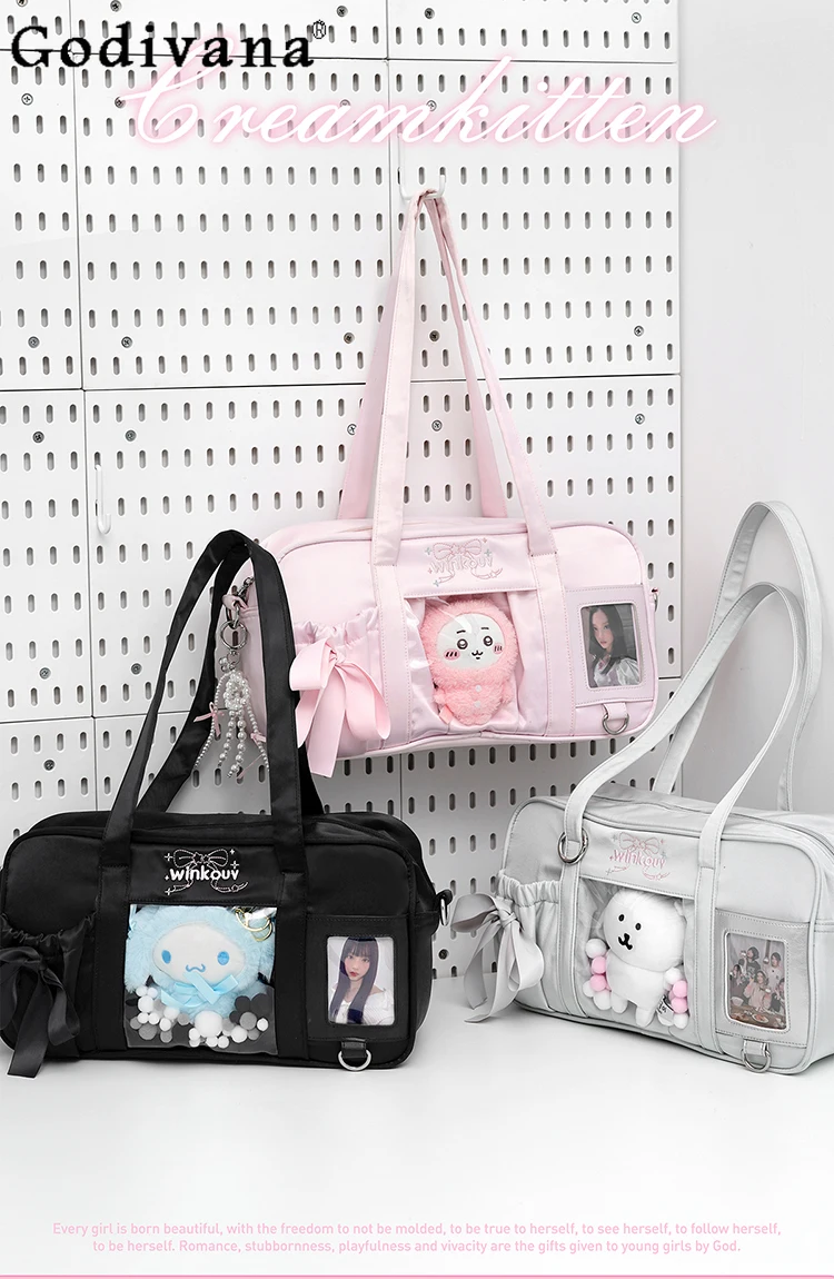 

2D Japanese Original Lolita Pain Bag 10cm Cute Doll Bag Large Capacity Student Commuting Casual Crossbody Bags for Women