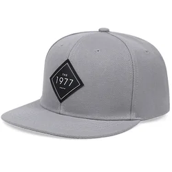 1977 Badge Snapback Cap Men Fashion Kpop Sun Hats For Men Cotton Adjustable Baseball Caps For Women Outdoor Casual Snapback Hat