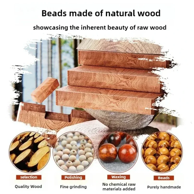 Natural Wooden Bead Massage Car Seat Cushion, Odorless Universal Leather Trim, Anti-Slip, Breathable & Cool 4