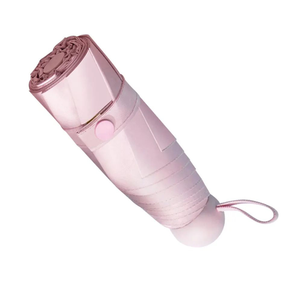 5 Section Capsule Type Foldable Uv-Resistant Sunscreen Umbrella Mini Lightweight Dual Use Sunshade Umbrella Outdoor