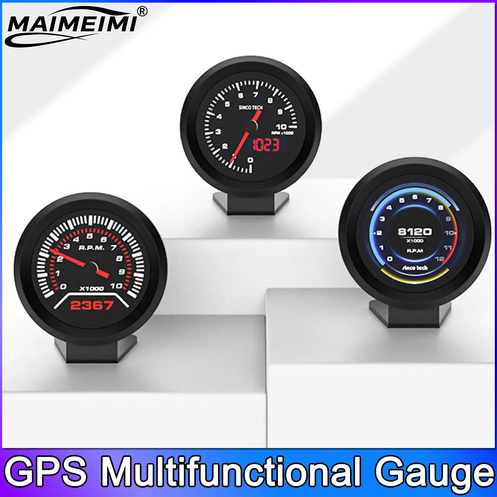 

912 Multifunctional Instrument GPS Speedometer 12000 RPM Meter BOOST EGT AFR Water Temp Oil Press with Sensor