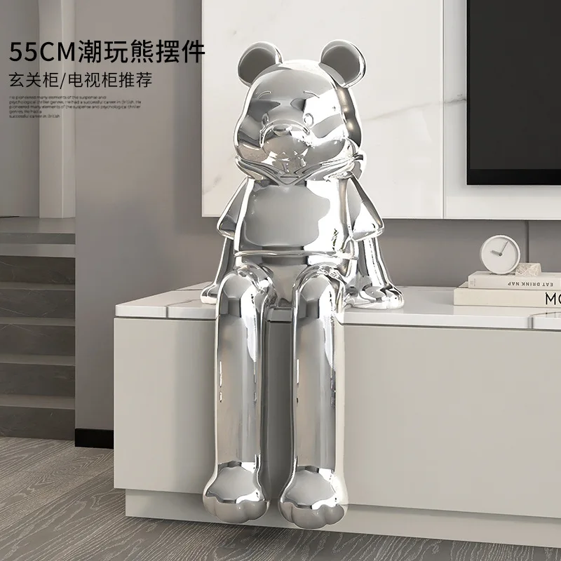 Cartoon Electroplated Bear Ornament, Living Room Entrance, Desktop Decoration, High-End Light Luxury Atmospheric Handicrafts