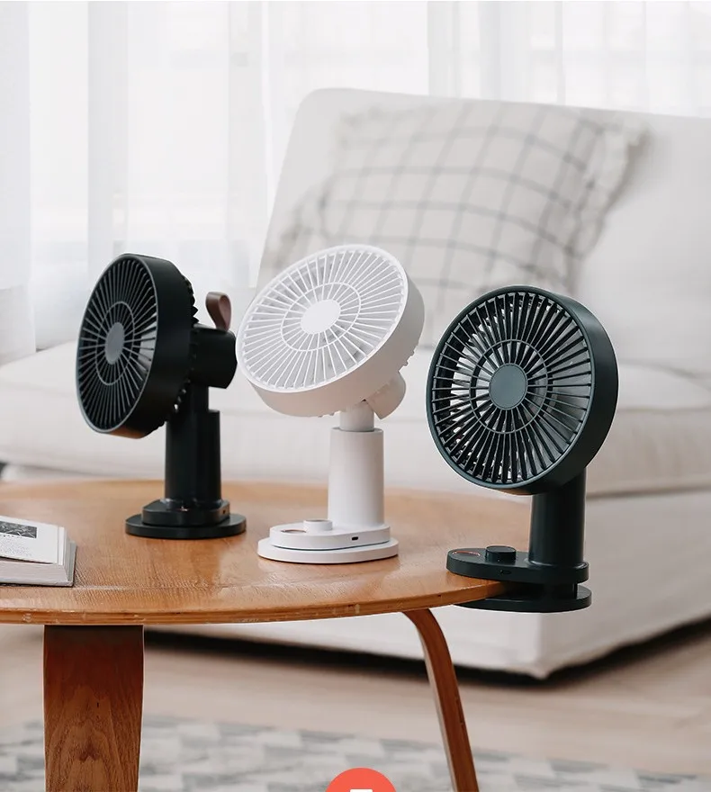 Портативный Настольный вентилятор с зарядкой по USB, Складной вентилятор охлаждения, уличный походный мини-вентилятор 4000 мАч, бесшумный вентилятор для дома и офиса с зажимом