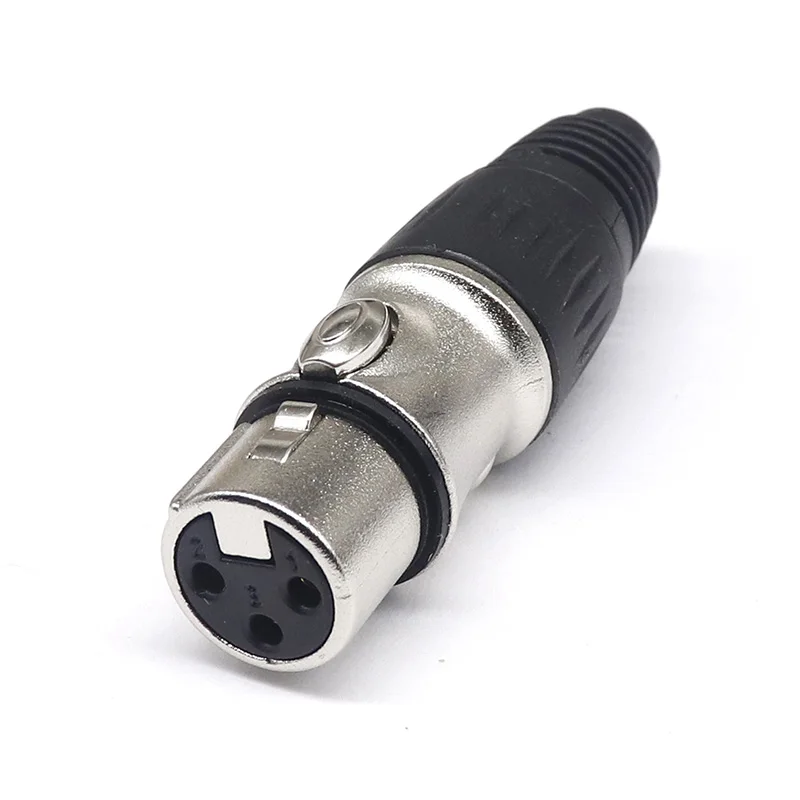 XLR 3/4/5 Pin Stecker/Buchse Mikrofon Audio Kabel Stecker Stecker Kanone MIC Kabel Terminal Schwarz Silber Mikrofon Stecker