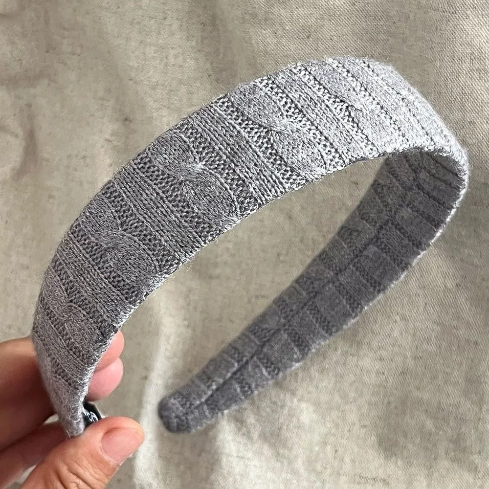 Gifts Knitting Construction Cable Knit Headband Korean Style Soft Hair Hoop Accessories High Crown 3CM Width Wide Headband Girls