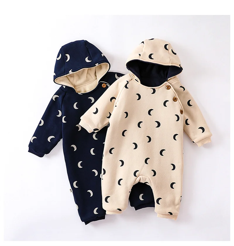 Baby Clothes For Winter Infant Birth Costume Newborn Girl Rompers Boy Moon Jumpsuit Hooded Long Sleeve Kids Bodysuit