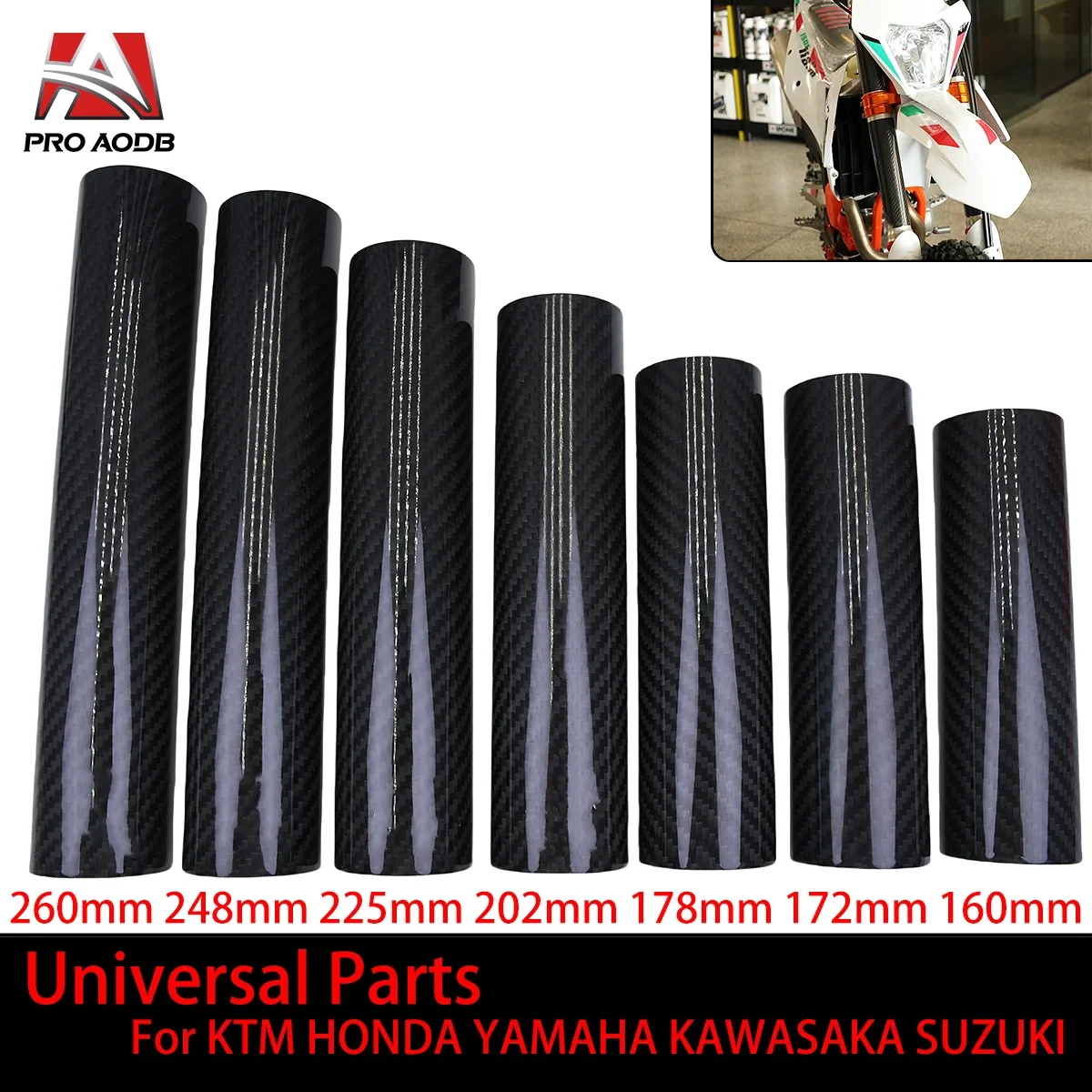 160-270MM For KTM EXC SX SXF XC XCF XCW 125 250 350 450 530 Carbon Fiber Adjustable Front Fork Shock Guard Protector Motocross