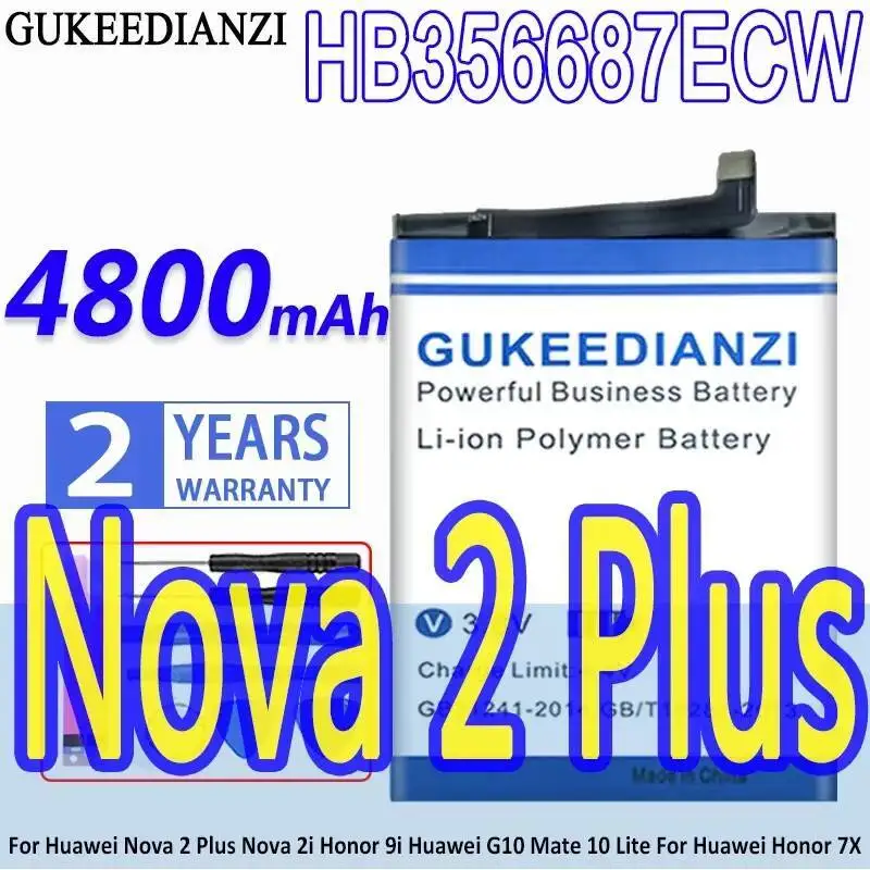 

For Huawei Nova 2 Plus 2I Honor 9I G10 Mate 10 Lite 7X 4800Mah Reliable Power Supply HB356687ECW Mobile Phone Battery