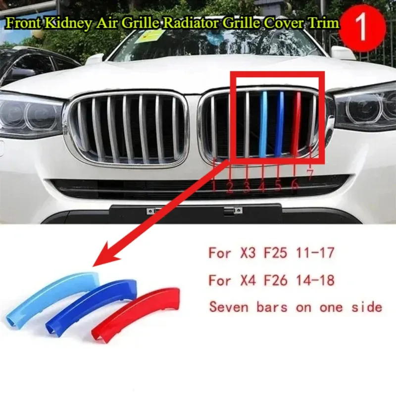 For BMW X1 X3 X4 X5 X6 E84 E70 E71 F15 F16 F25 F26 G01 G02 G05 M 3 Tone Front Kidney Air Grille Radiator Grille Cover Trim