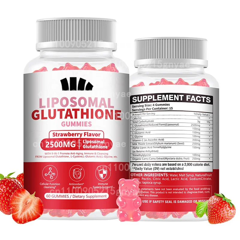 

Glutathione Gummies - Containing Collagen, Vitamin C, Female Sugar Free Antioxidants, Anti-aging Skin -60 Capsules