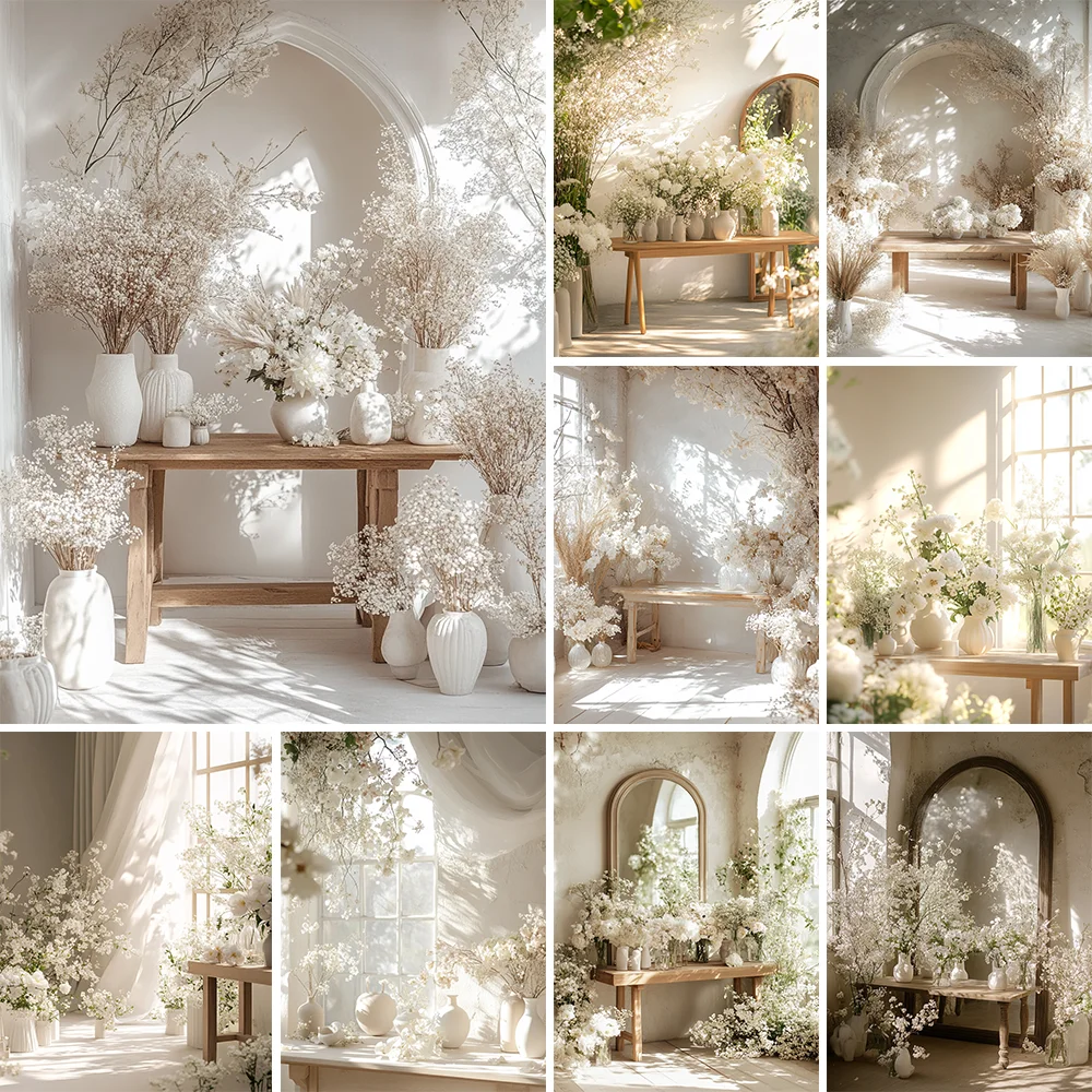 

Bohemian Arch Wall Photography Backdrop Boho Wedding Birthday Flowers Photo Background Adult Art Portrait Photo Studio Props