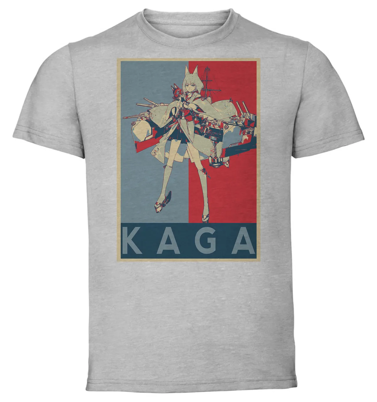 

T-Shirt Unisex Grey Propaganda Azur Lane Kaga Battleship