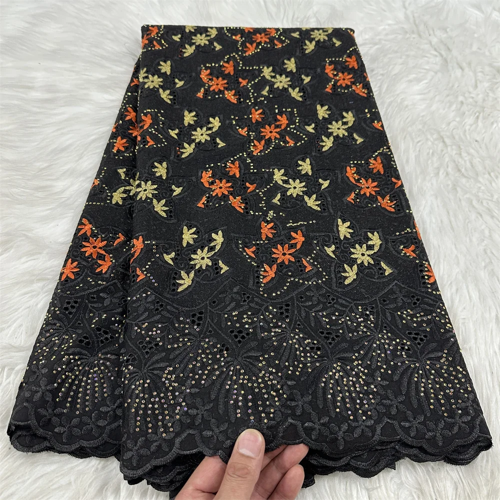 

Swiss Voile Lace Embroidery Cotton African Nigerian French Embroidered Fabrics For Party Dress 5 Yards