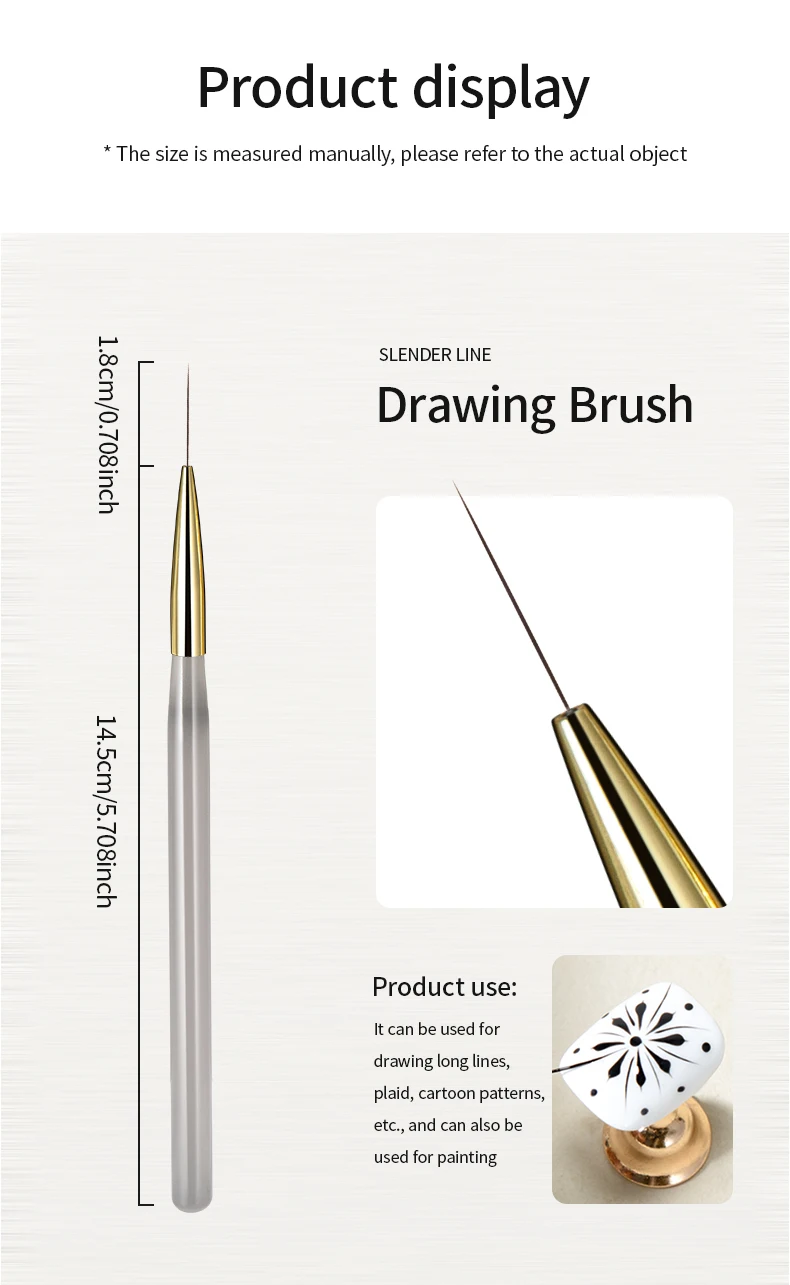 RSNAIL Nail Art Liner Pinsel Französisch Streifen Nagel Linie Malerei Stift 18mm Schlanke Lange Linie Zeichnung Pinsel UV Gel DIY maniküre Werkzeug – Detail 10