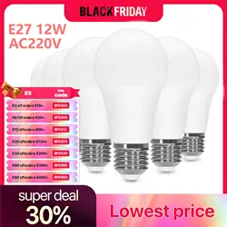 E27 6 Pack LED Light Bulbs 220V 100W Equivalent Warm White 3000K Cool White 6500K 12W 1200lm Non-Dimmable Edison Screw Bulbs