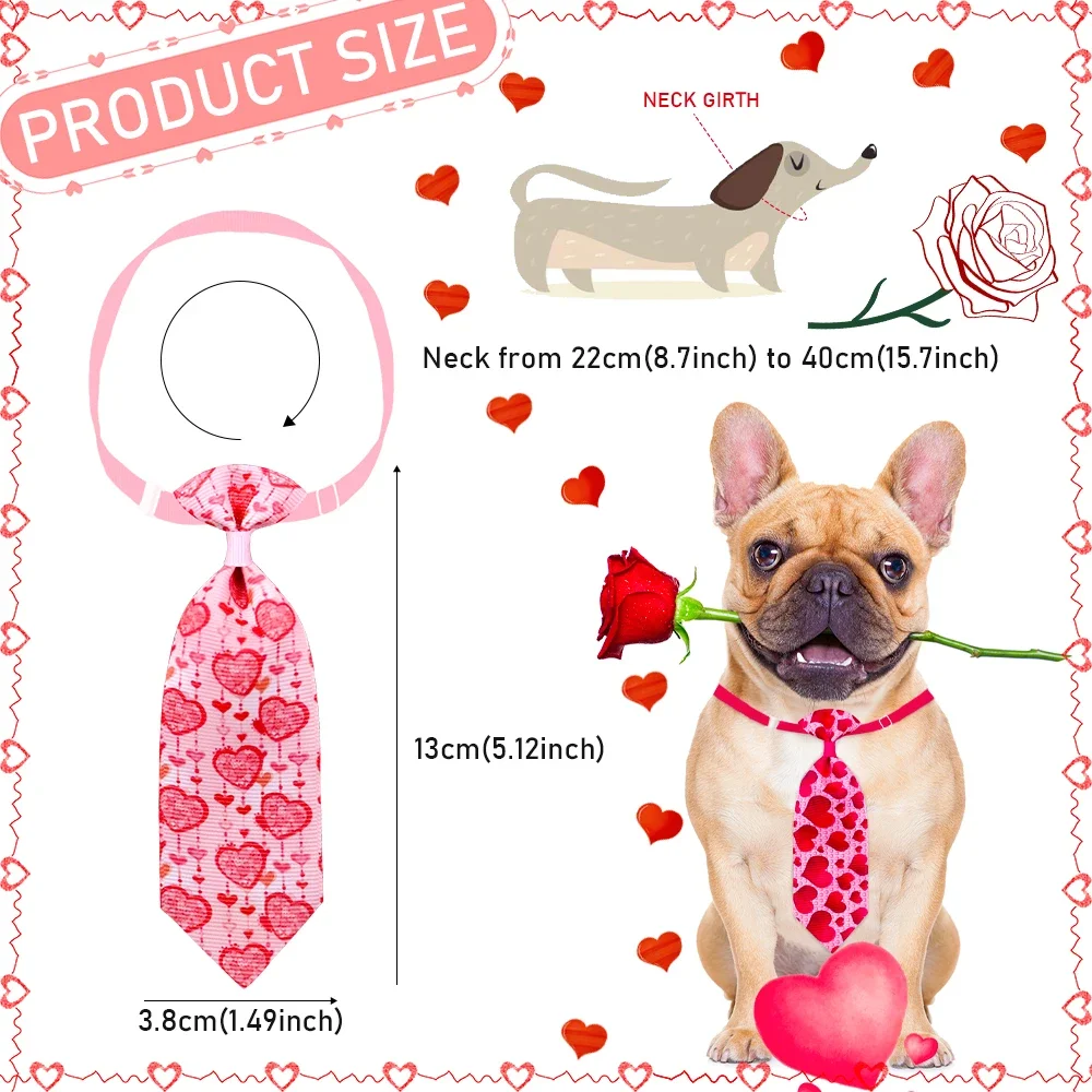 50/100pcs Valentine's Day Pet Dog Tie Love Style Pet Supplies Small Dog Cat Accessories Small Dogs Bow Tie Neckties Dog Items