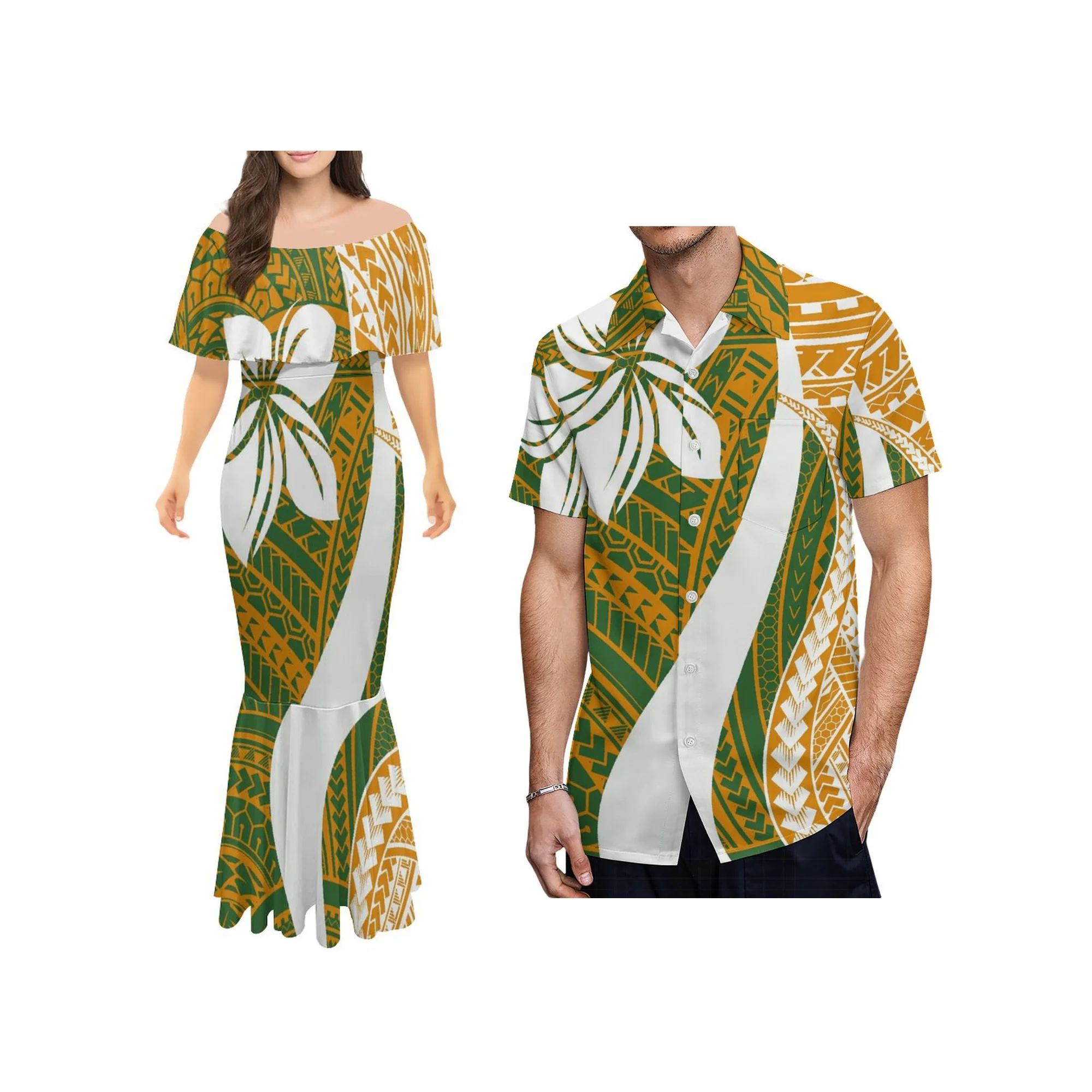 

Drop Shipping Polynesian Big Size Hot Sale Formal Dress Fit 7xl Mermaid Dress For Women Free Shipping