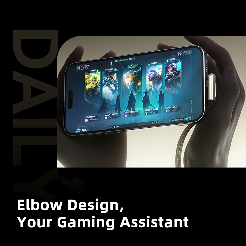 100 واط USB نوع C إلى C شحن سريع كابل بيانات الكوع PD PPS الحبل كابل آيفون 17 16 15 سامسونج غالاكسي S25 شاومي 17 OnePlus