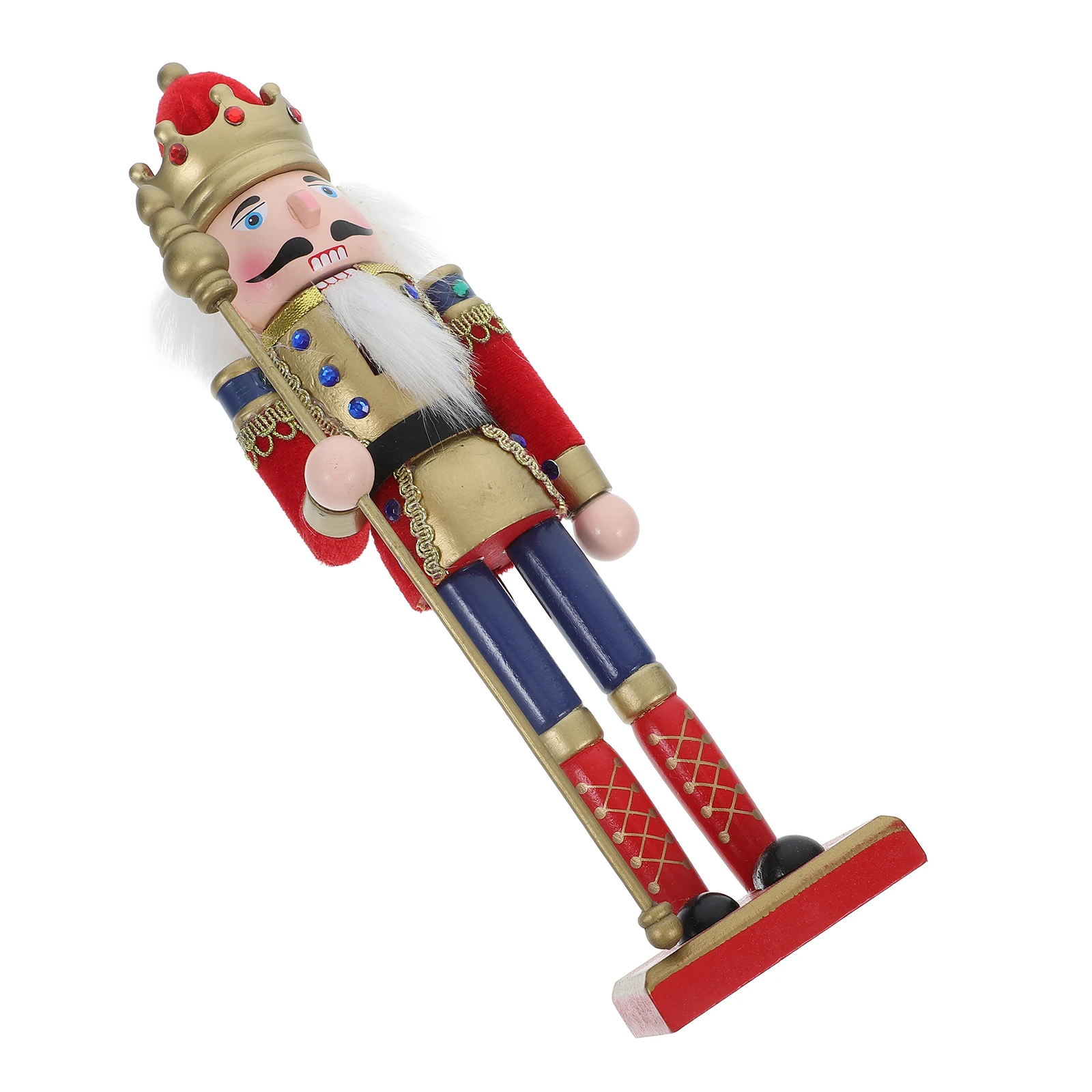 

Wooden Nutcrackers Small Soldier Figurines Colored Festive Decor Holiday Tabletop Christmas Home Fireplace Traditional