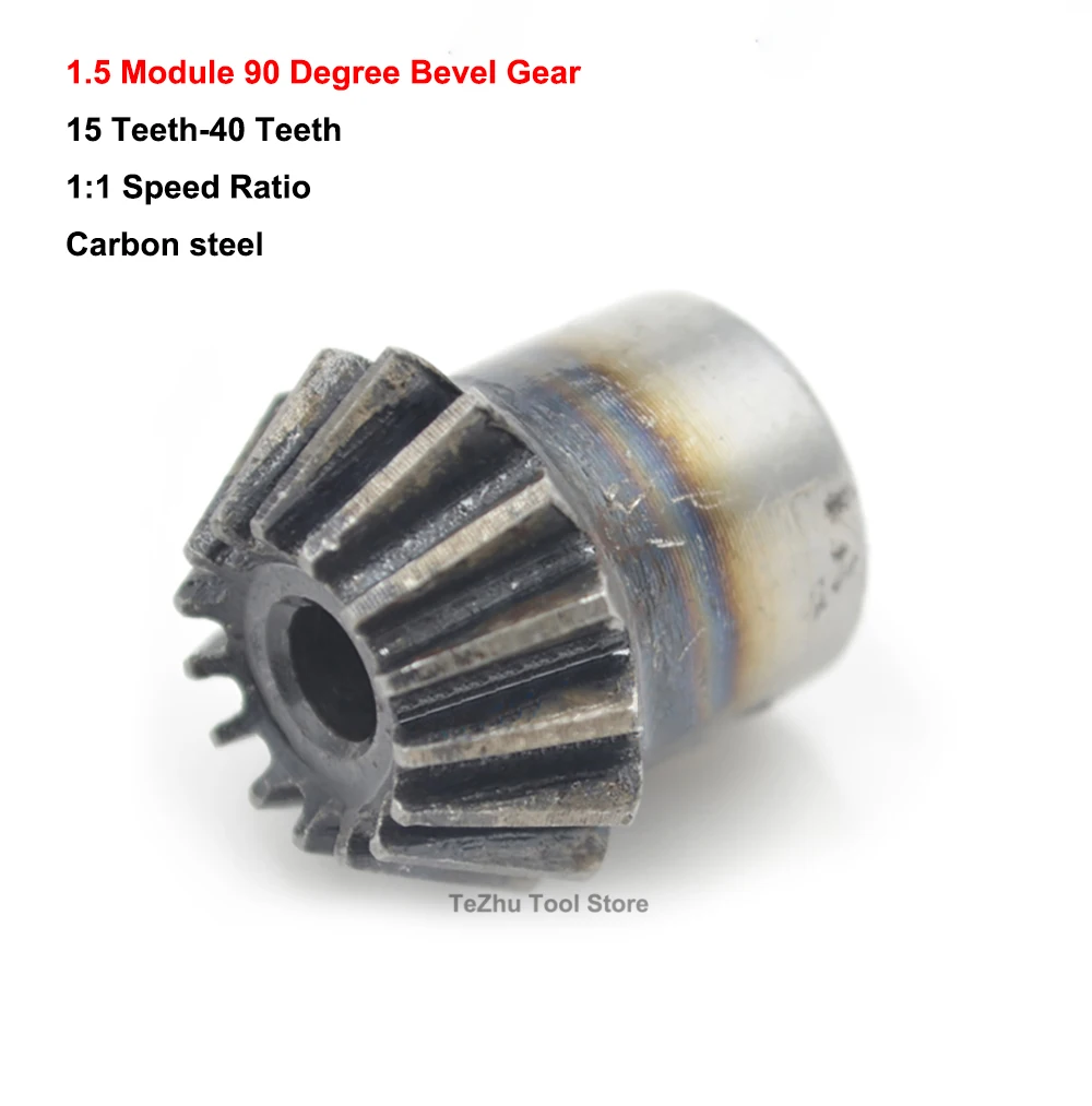 

1PCS Single 1.5 Module 1:1 Bevel Gear 15 Teeth-40 Teeth 90 Degrees Metal Bevel Gear Mechanical Transmission Part Blank Hole