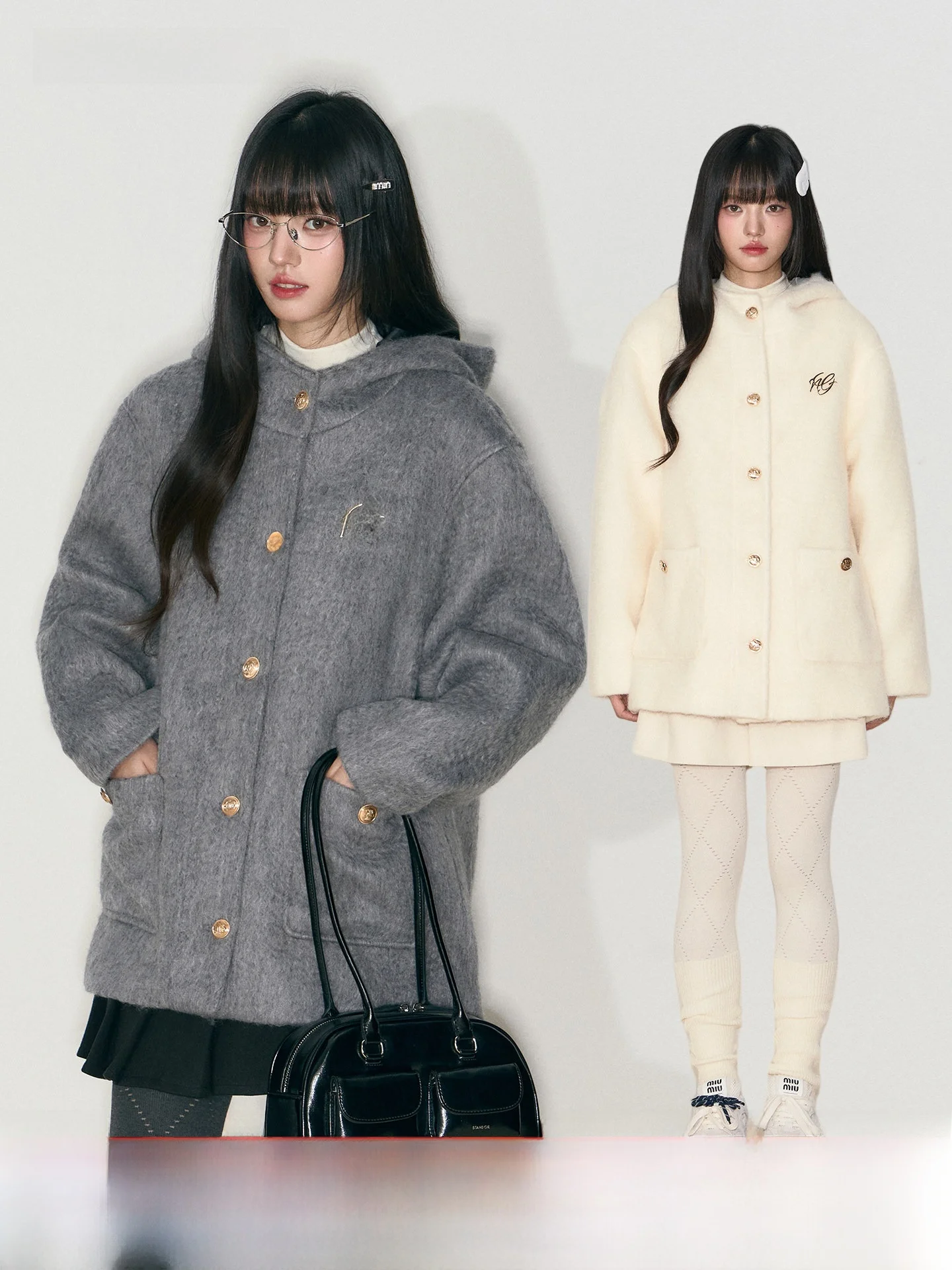 

NANGOON Woolen Camere Hooded College Sle Coat Autumn Winter New Women Design Sensation Top Straight Tube Commute Long Sve