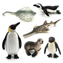 Sea fish Penguin Sea Lion Fish Skate Sawfish figurine animals model PVC home decor miniature fairy garden decoration accessories