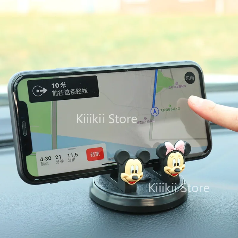 Disney Mickey Pad Mobile Phone Holder Cute Car Dashboard Holder Suitable for Huawei IPhone Samsung Xiaomi Car Shelf Non-slip New