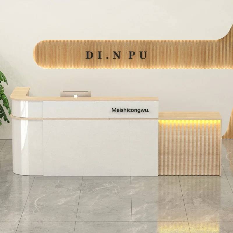 Hospital Reception Desks European Information Wooden Mobile Front Desk Luxury Service Pulpito Para Igreja Beauty Salon Furniture