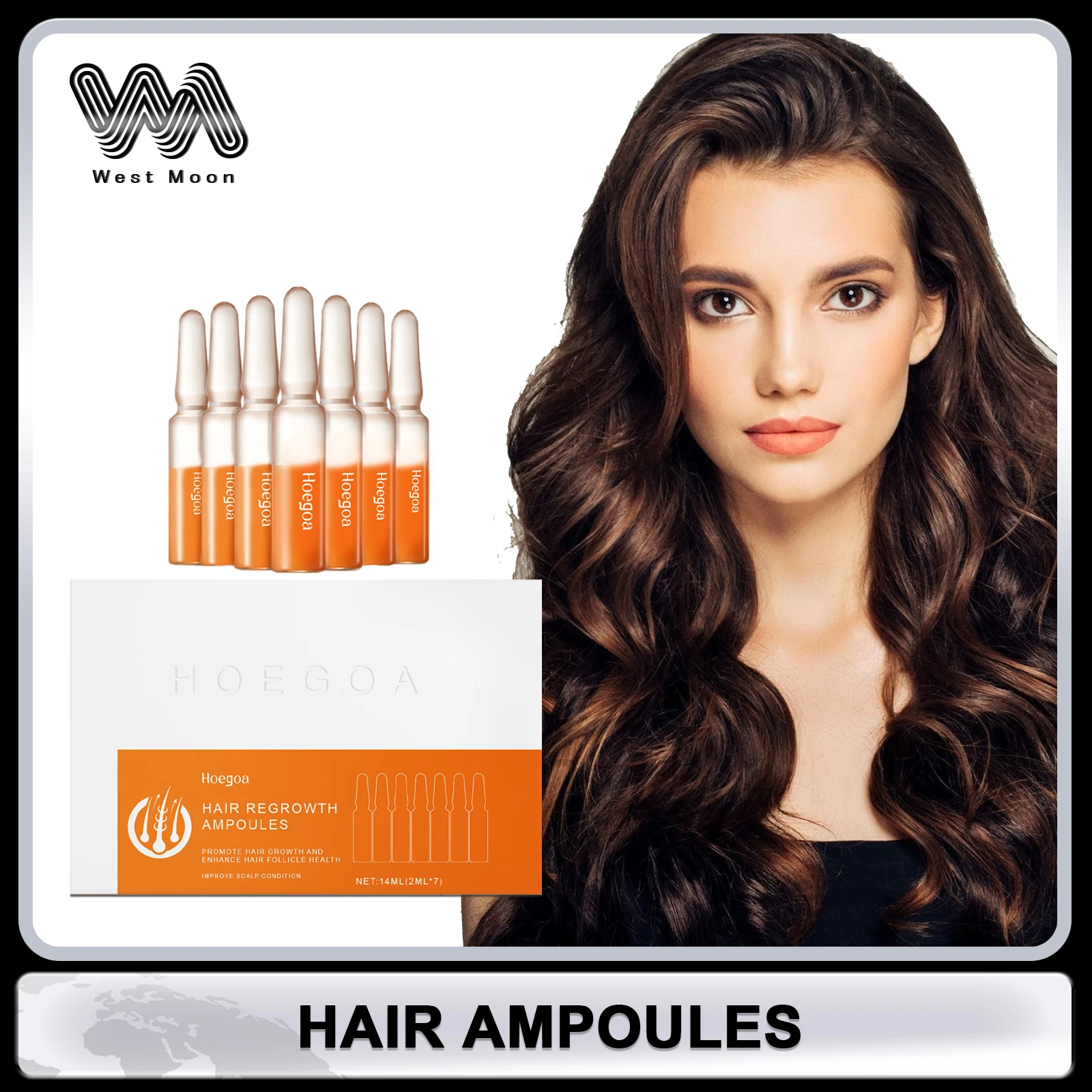 Ampolas portáteis do crescimento do cabelo, reparação anti perda, Split End, cabelos danificados secos, óleo essencial, couro cabeludo nutritivo, cuidados com os cabelos