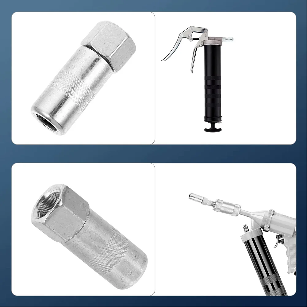 

For Frequent Use Grease Gunn Couplers Heavy Duty Grease Fittings Fat Grease Lubricant Chrome-Plated Construction
