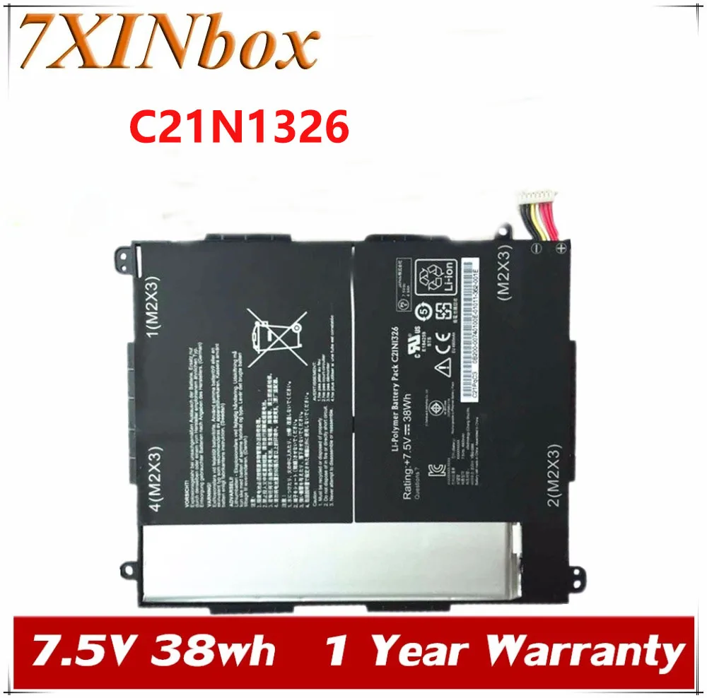 

7XINbox 7.5V 38wh 5066mAh Original C21N1326 Laptop Battery For ASUS Built-in batteria Tablet