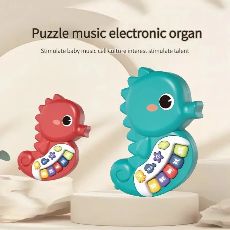 Baby Music Seahorse Toys.Toddler Electronic Learning Sensory Toy, Musical Piano Keyboard Lights Sounds.Infant Birthday Gift
