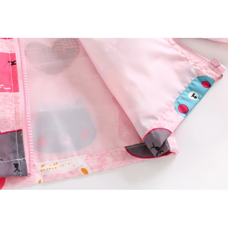 Spring Summer Fashion Printed Kids Windbreaker Coats For Girls Boys Jacket Hooded Children\'s Outerwear Clothing 2 3 4 5 6 Years