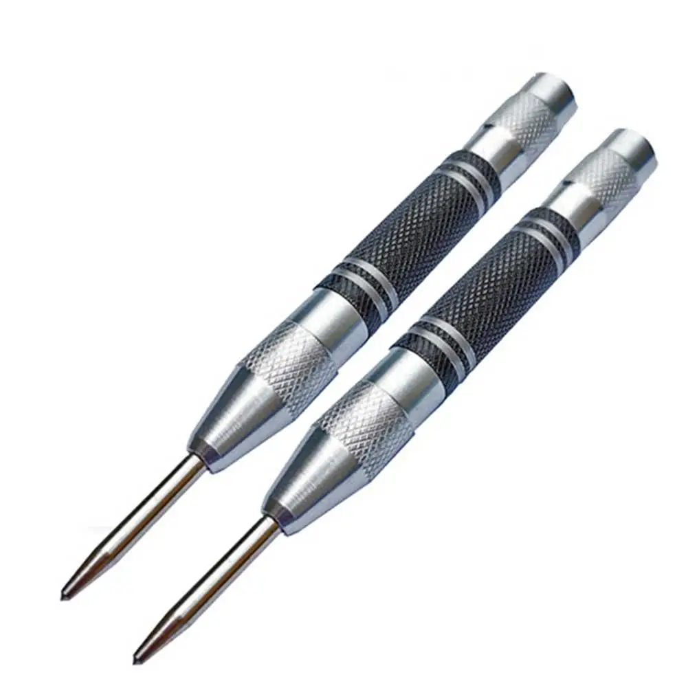 None Tool Automatic Center Punch None Silver Steel 12mm Brass Copper High Carbon Steel Metal 130mm 2Pc 4mm Pin