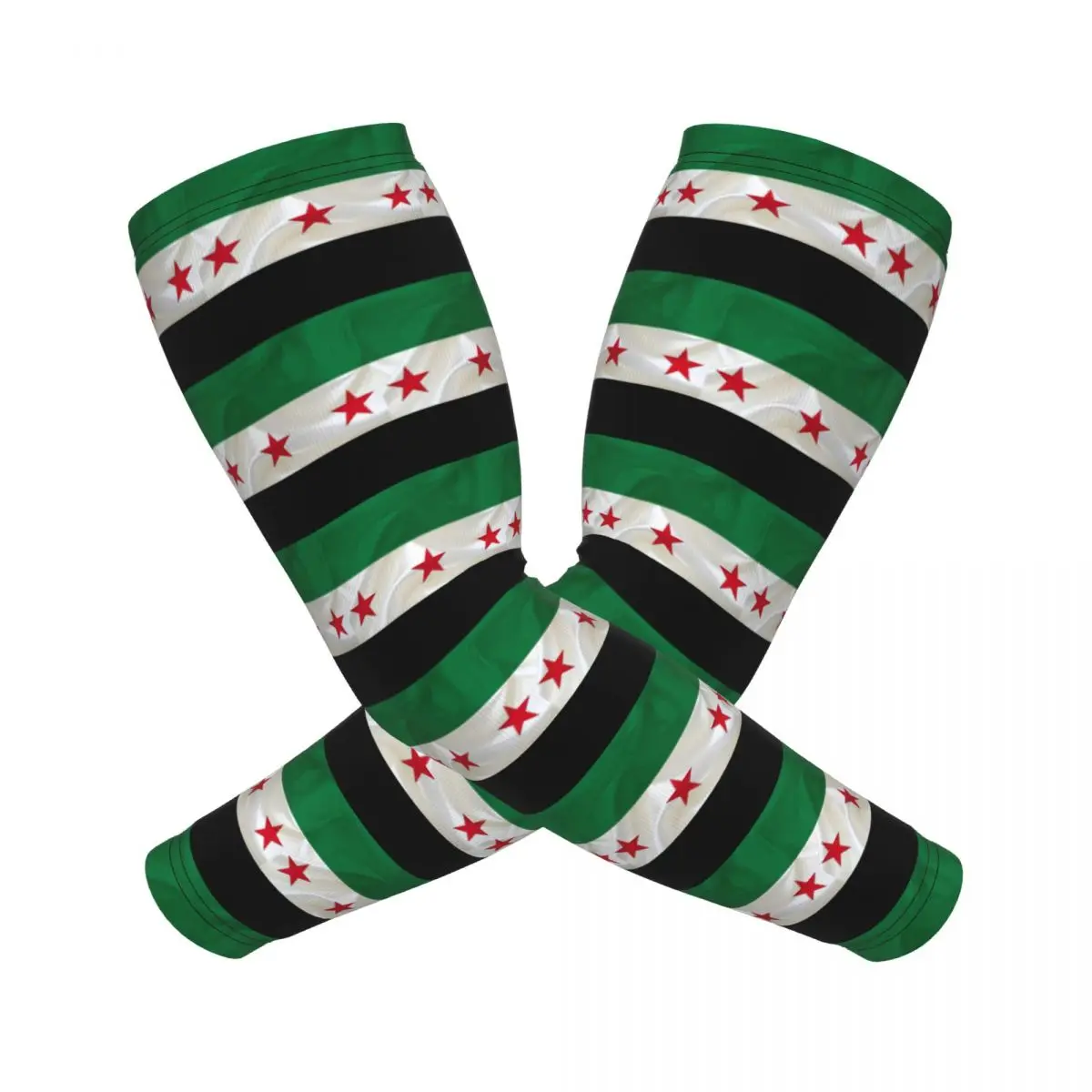 Mangas de brazo con bandera de la independencia de Siria para hombres y mujeres, protección solar UV, cubierta de tatuaje, deportes, refrigeración, ciclismo