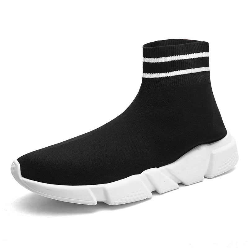 High Top Casual Shoes Breathable Sock Shoes Outdoor Women Men Sneakers for Dancing Jogging Thick Soled Shoes Plus Size 35-45