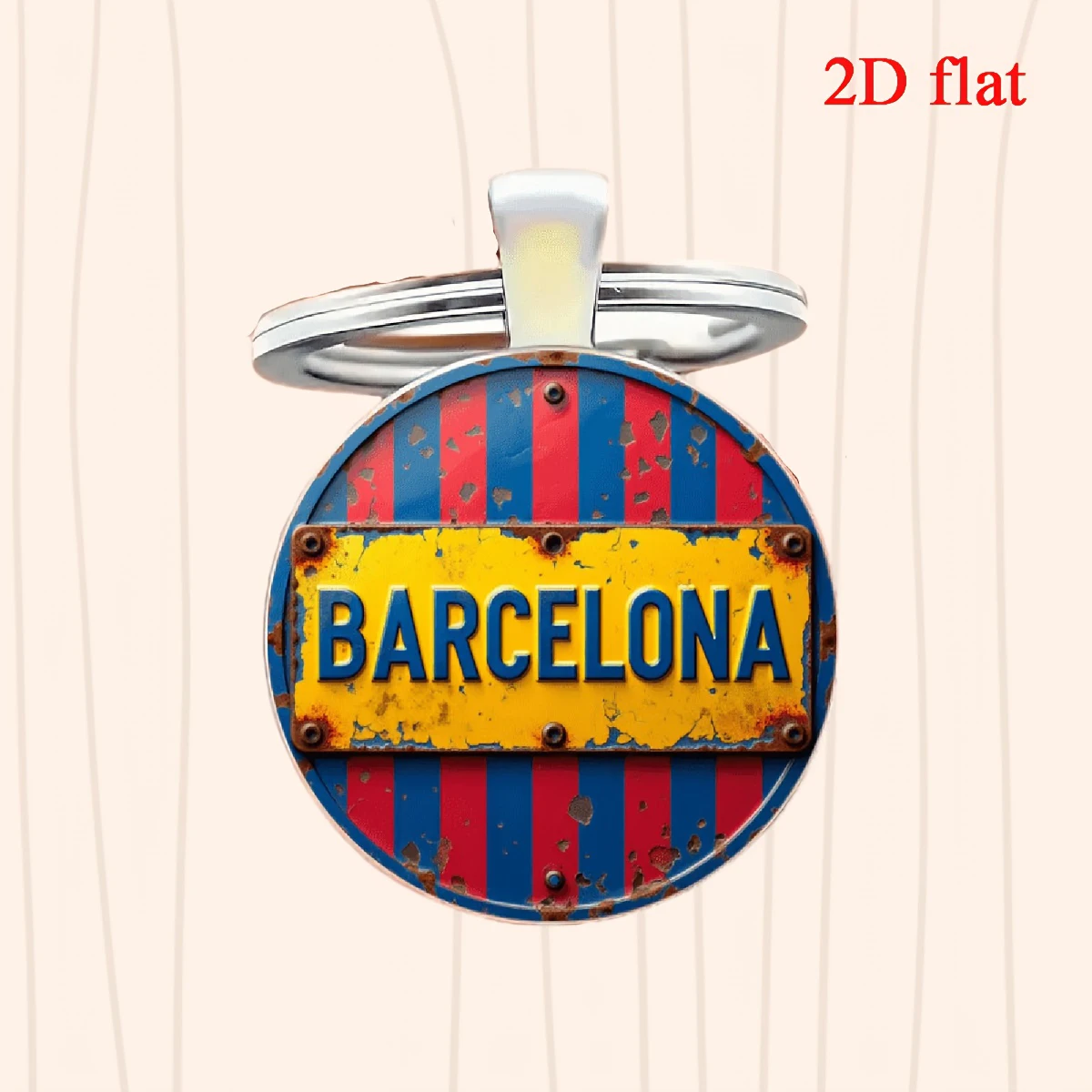 خمر برشلونة FC المفاتيح. تصميم كرة القدم الرجعية مع جوهرة. هدية مثالية للمعجبين والعطلات مثل عيد الميلاد.