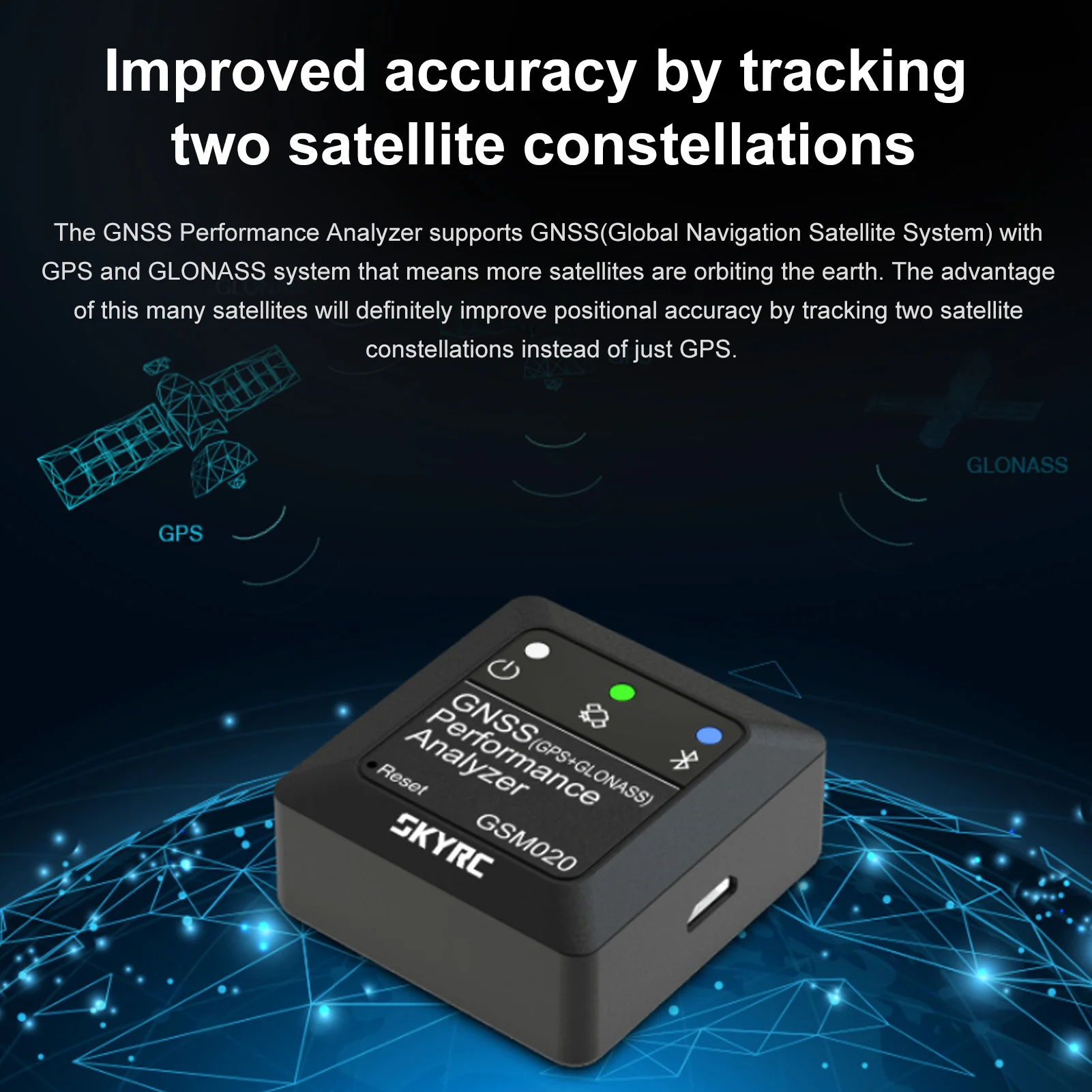 SKYRC GNSS GSM020 Анализатор производительности для радиоуправляемых транспортных средств Дроны Автомобили Самолеты Вертолеты...